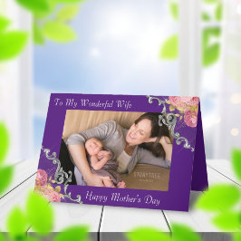 Till min fru på Mors dag med foto Kort