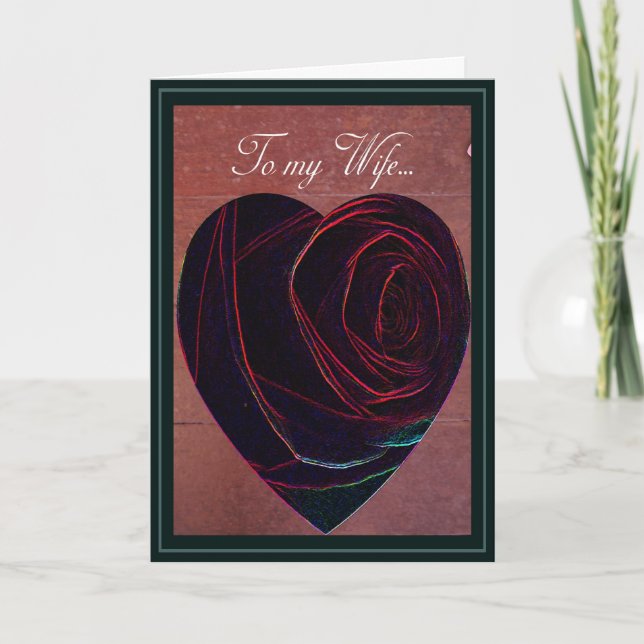 Till min fru Valentine Ro Heart Helgkort (Framsida)