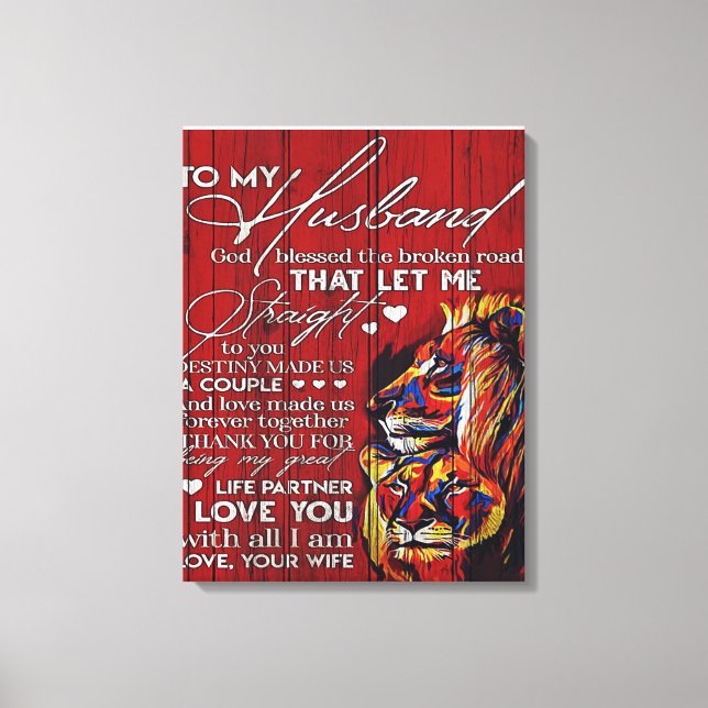 Till min gåva från Make, bästa Helgdag närvarande Canvastryck (Framsida)