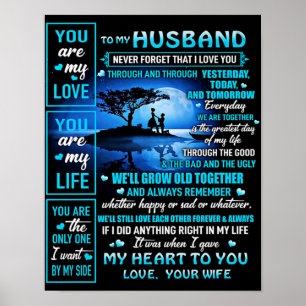 Till min gåva från Make, Cute Make från födelsedag Poster