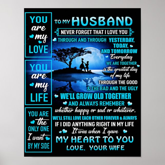 Till min gåva från Make, Cute Make från födelsedag Poster (Framsidan)