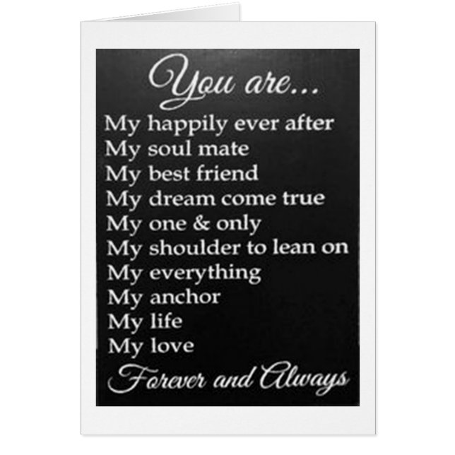 "TILL MIN GLÄDJE EFTER" LYCKLIG ANNIVERSARY HÄLSNINGSKORT (Framsidan)