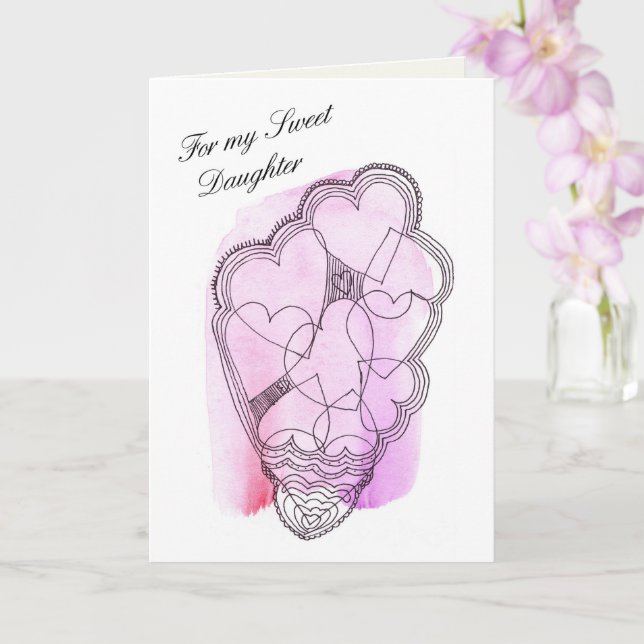 Till min gode dotter, en Valentine Kort (Orkide)