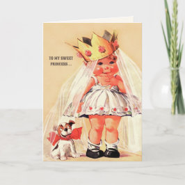Till min gode prinsessa. Vintage Art Valentindagen Helgkort