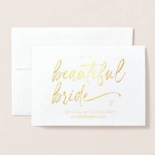 Till min Groom från Bride Bröllopsdag Marry dig om Folierat Kort