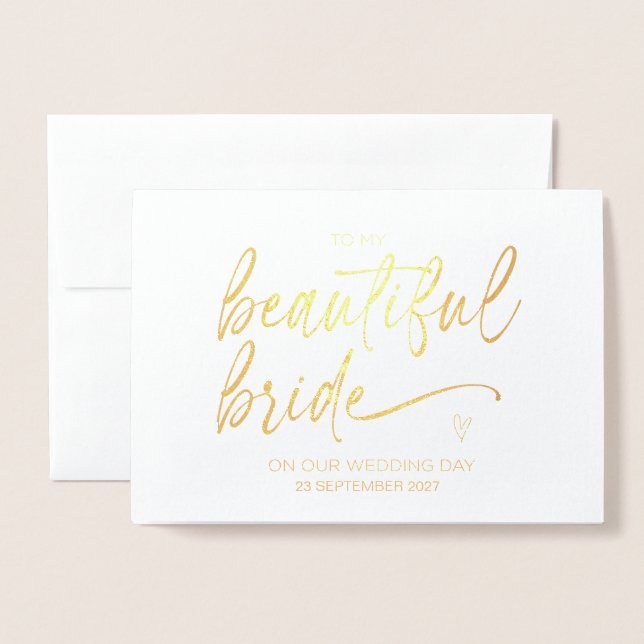 Till min Groom från Bride Bröllopsdag Marry dig om Folierat Kort (Framsida med kuvert)