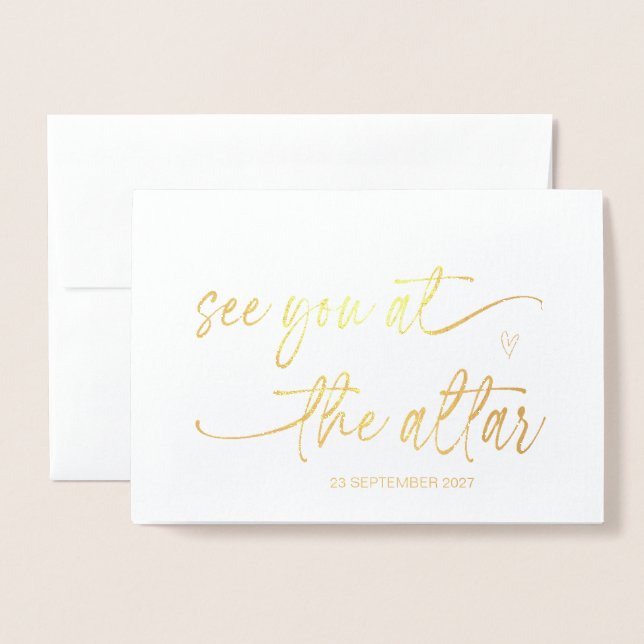 Till min Groom från Bride Bröllopsdag Marry dig om Folierat Kort (Framsida med kuvert)