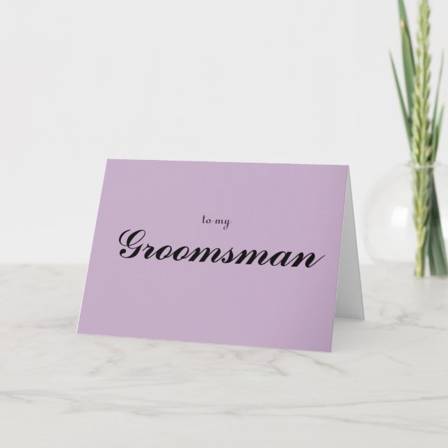 till min Groomsman Tack Kort (Framsida)