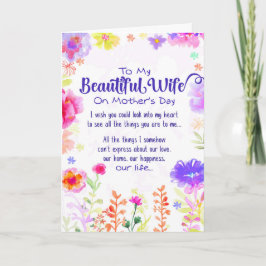 Till min härliga fru på mors dag kort