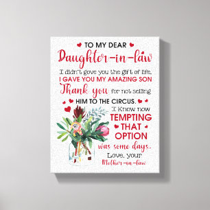 Till min kära dotter i juridik canvastryck