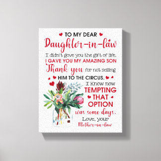 Till min kära dotter i juridik canvastryck