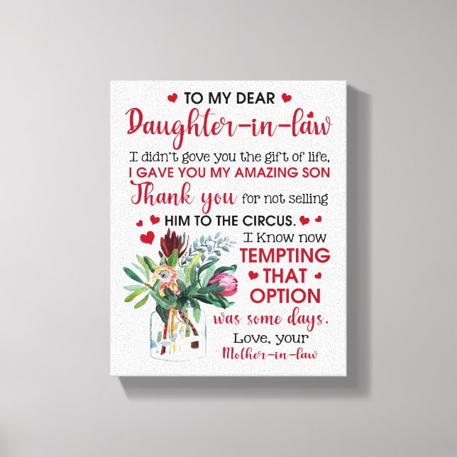 Till min kära dotter i juridik canvastryck (Framsida)