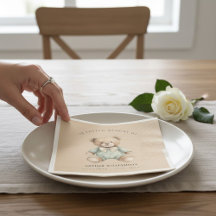 Till min kära minne Teddybjörn Baby Minnes Servett