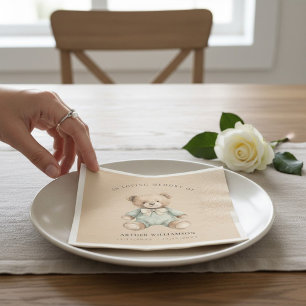 Till min kära minne Teddybjörn Baby Minnes Servett
