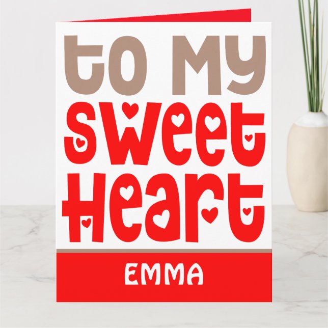 Till min kära Trendig Namn Red Valentiness Kort (Framsida)