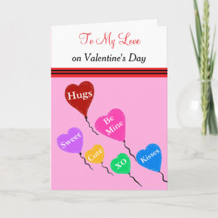 Till min Kärlek Alla hjärtans dag Hearts Red Rosa Helgkort