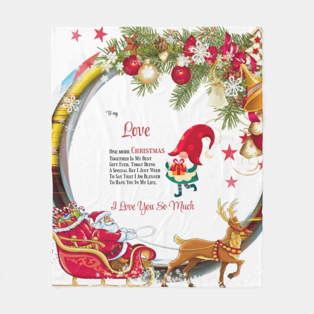 Till min Kärlek en jul till tillsammans Fleecefilt (Framsidan)