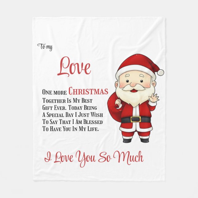 Till min Kärlek en jul till tillsammans Fleecefilt (Framsidan)