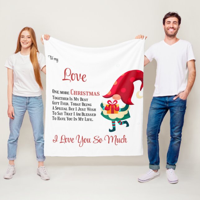 Till min Kärlek en jul till tillsammans Fleecefilt (På plats)