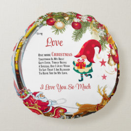 Till min Kärlek en jul till tillsammans Rund Kudde