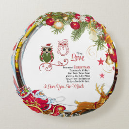 Till min Kärlek en jul till tillsammans Rund Kudde