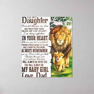 Till min Lejona dottergåva, dotter till födelsedag Canvastryck