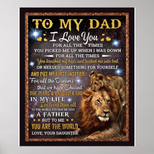 Till min Lejona Pappa-gåva, Pappa-födelsedagspress Poster