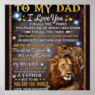 Till min Lejona Pappa-gåva, Pappa-födelsedagspress Poster