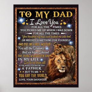 Till min Lejona Pappa-gåva, Pappa-födelsedagspress Poster
