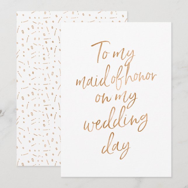Till min maid of honor på min bröllopsdag inbjudningar (Fram/baksida)