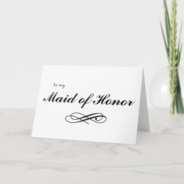 till min Maid of honor Tack Kort (Framsida)