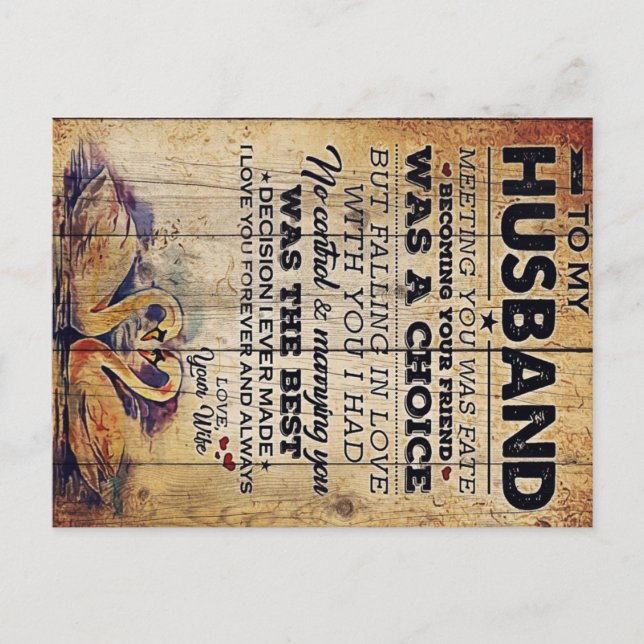 Till min make Dekor | Bröllopspresent Meddelande Vykort (Framsida)