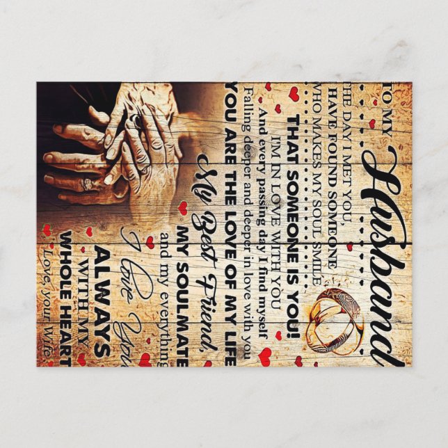 Till min make design | Kärleksbrevsgåva till honom Meddelande Vykort (Framsida)