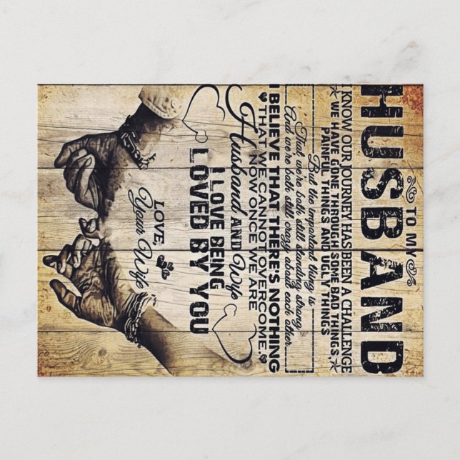 Till Min Make | Födelsedagspresent Till Min Make | Meddelande Vykort (Framsida)