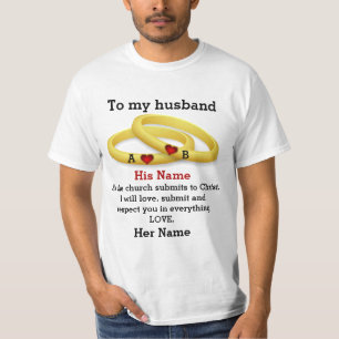 Till min make för bröllop par ring monogram t shirt