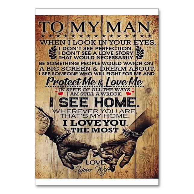 Till min make-gåva | Speciella brev till make Bordsnummer (Framsidan)