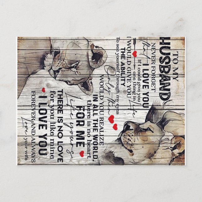 Till min make Present | Ny hem-gåva | Bästa gåvan Meddelande Vykort (Framsida)