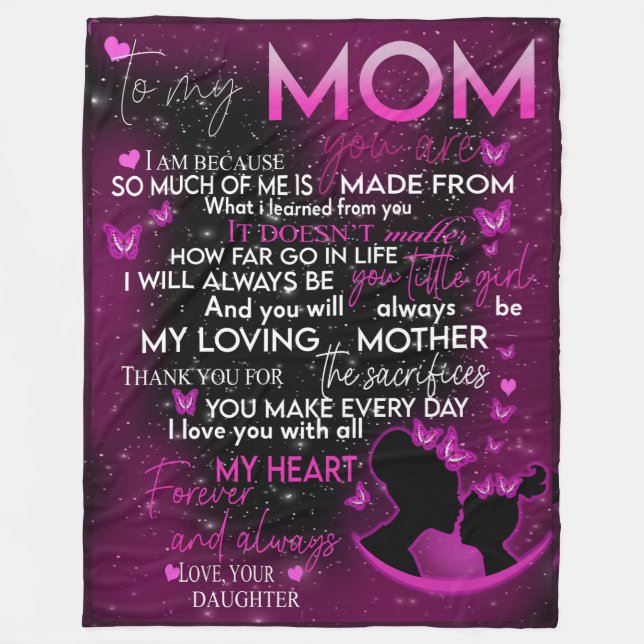 Till min mamma-filt från dotter, filt för mamma (Framsidan)