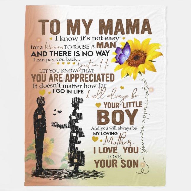 Till min mamma-filt från dottern, gåva till mamma fleecefilt (Framsidan)