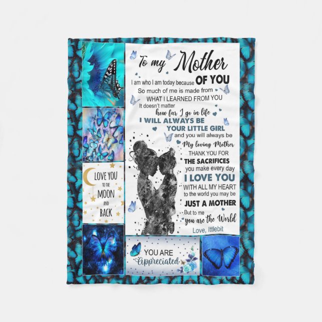 till min mamma-filt från Son, kor Blanket Gift Fleecefilt (Framsidan)