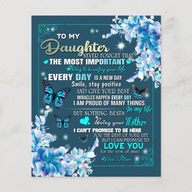 Till min Mamma-gåva, dotter och Mamma,Butterfly Äl Flygblad (Framsidan)