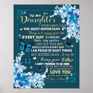 Till min Mamma-gåva, dotter och Mamma,Butterfly Äl Poster
