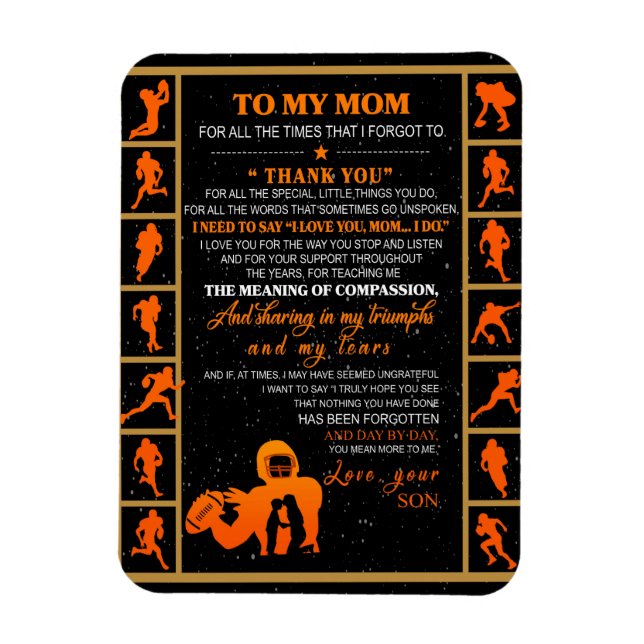 Till min Mamma-gåva, Mamma och son, Ice Hockey Mam Magnet (Vertikal)