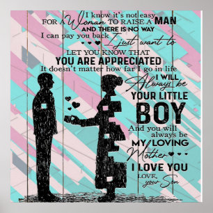 Till min Mamma, gåva till Mamma, Brev till Mamma Poster