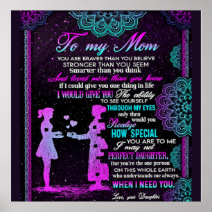 Till min Mamma och dotter, Mamma Gift Idea Poster