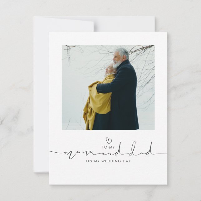 Till min mamma och pappa på min bröllopsdag meddel (Framsida)