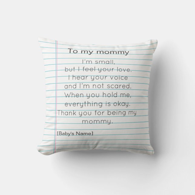 Till min mamma på första mors dag personlig kudde (Framsida)