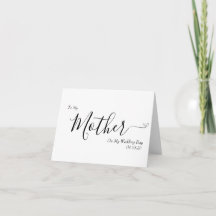Till min mamma på min bröllopsdag Elegant handstil