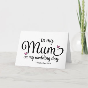 Till min mamma på min bröllopsdag från brud till m kort