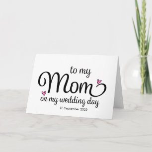 Till min mamma på min bröllopsdag Från brud till m Kort